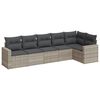 vidaXL 6 pcs conj. sof&aacute;s jardim com almofad&otilde;es vime PE cinzento-claro