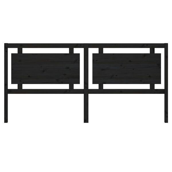 vidaXL Cabeceira de cama 205,5x4x100 cm pinho maci&ccedil;o preto