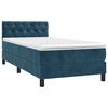 vidaXL Cama box spring c/ colch&atilde;o/LED 80x200 cm veludo azul-escuro