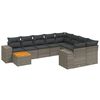 vidaXL 11 pcs conjunto sof&aacute;s de jardim c/ almofad&otilde;es vime PE cinzento