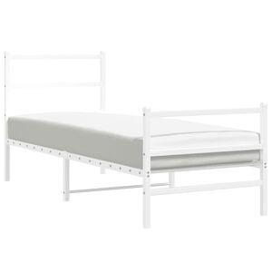 vidaXL Estrutura de cama com cabeceira e p&eacute;s 80x200 cm metal branco