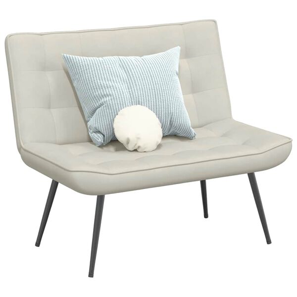 vidaXL Banco 110x74x84 cm veludo cor creme