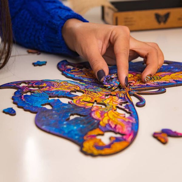 UNIDRAGON Puzzle madeira 323pcs Intergalaxy Butterfly KingSize 41x30cm