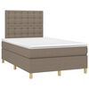 vidaXL Cama boxspring c/ colch&atilde;o 120x190cm tecido castanho-acinzentado