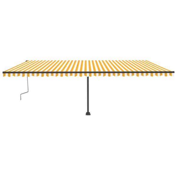 vidaXL Toldo retr&aacute;til manual com LED 600x300 cm amarelo e branco
