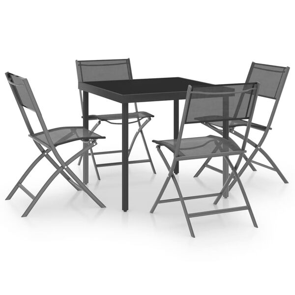 vidaXL 5 pcs conjunto de jantar para exterior a&ccedil;o