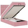 vidaXL Estrutura de cama otomana com colch&otilde;es 80x200 cm veludo rosa