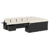 vidaXL 11 pcs conjunto sof&aacute;s de jardim c/ almofad&otilde;es vime PE preto