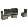 vidaXL 6 pcs conjunto sof&aacute;s de jardim com almofad&otilde;es vime cinzento