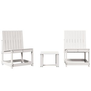 vidaXL 3 pcs conjunto lounge de jardim madeira de pinho maci&ccedil;a branco