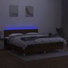 vidaXL Cama box spring c/ colch&atilde;o/LED 160x200cm tecido castanho-escuro