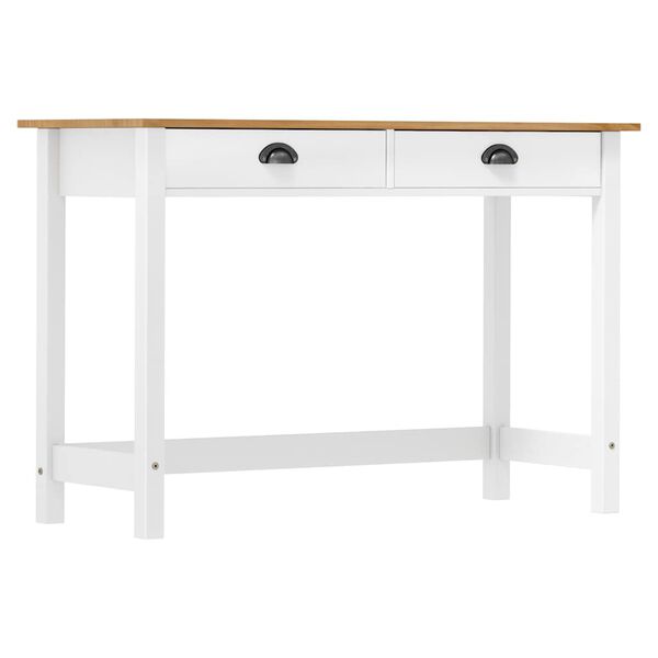 vidaXL Mesa consola Hill c/ 2 gavetas 110x45x74 cm pinho maci&ccedil;o