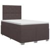 vidaXL Cama box spring com colch&atilde;o Marrom Escuro 120 x 190 cm Tecido