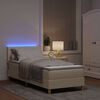 vidaXL Cama Box Spring LED com fitas LED Creme 80 x 200 cm tecido