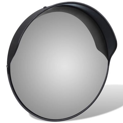 Convex Espelho de trânsito para exterior 30 cm policarbonato preto