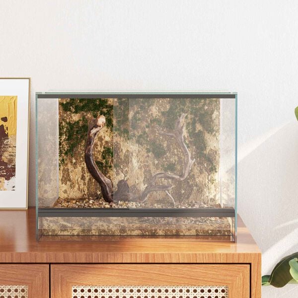 vidaXL Habitats para Répteis e Anfíbios Branco 40 x 30 x 30 cm Vidro