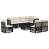 vidaXL Conjunto de Sof&aacute; de Jardim 9 pcs Preto vime PE