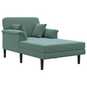 vidaXL Chaise longue Verde do Mar Veludo