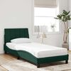 vidaXL Cama com colch&atilde;o Hanko 90x190 cm veludo verde-escuro