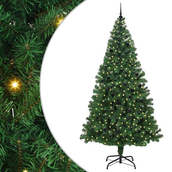vidaXL &Aacute;rvore de Natal Artificial Verde 240 cm PVC, A&ccedil;o e Pl&aacute;stico