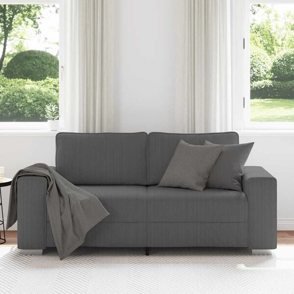 vidaXL Sof&aacute;-luvas 180x77x82 cm tecido corduroy cinzento-escuro