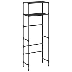 vidaXL Estante arruma&ccedil;&atilde;o p/ sanita 2 n&iacute;veis 53,5x28x143 cm ferro preto