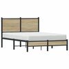 vidaXL Estrutura de cama sem colch&atilde;o 120x200 cm metal carvalho sonoma