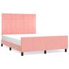 vidaXL Estrutura de cama c/ cabeceira 140x190 cm veludo rosa