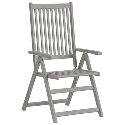 vidaXL Cadeiras de jardim reclináveis 8 pcs acácia maciça cinzento
