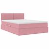 vidaXL Cama com Armazenamento com colch&atilde;o Rosa 140 x 200 cm Veludo