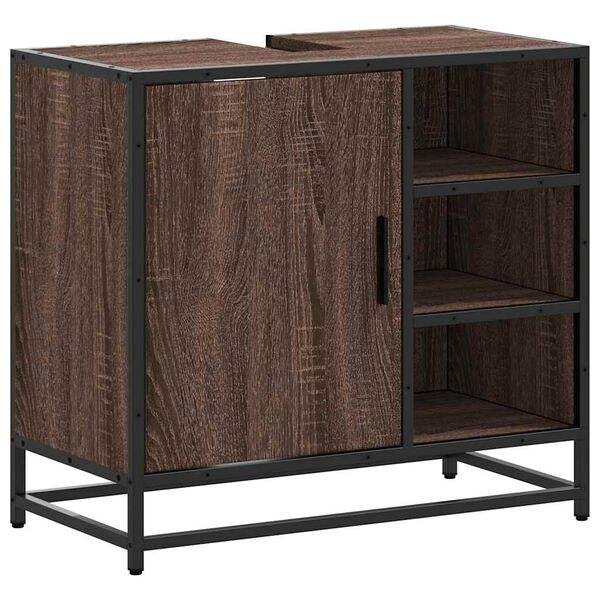 vidaXL M&oacute;vel lavat&oacute;rio 65x33x60 cm derivados madeira carvalho castanho