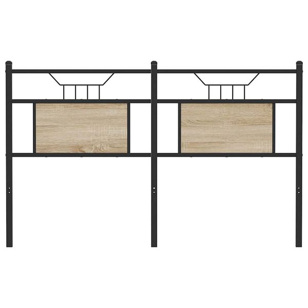 vidaXL Cabeceira de cama 137 cm derivados madeira/a&ccedil;o carvalho sonoma