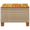 vidaXL Mesa de jardim 55x55x36 cm vime PE e madeira de acácia bege