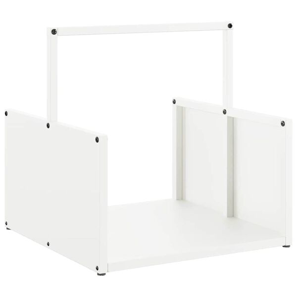 vidaXL Suporte para lenha 40x40x40 cm aço laminado a frio branco
