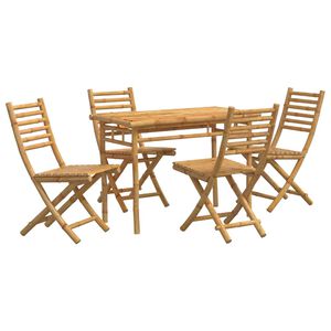 vidaXL 5 pcs conjunto de jantar para jardim bambu