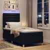 vidaXL Cama Box Spring LED com colch&atilde;o Preto 90 x 190 cm tecido