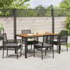 vidaXL Conjunto de Jantar para Jardim 5 pcs Preto vime PE