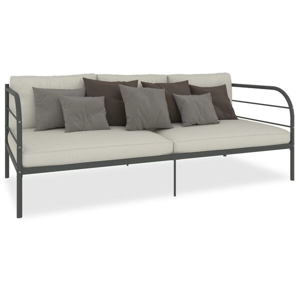 vidaXL Estrutura sof&aacute;-cama 90x200 cm metal cinzento
