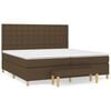vidaXL Cama com molas/colch&atilde;o 200x200 cm tecido castanho-escuro