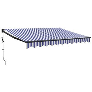 vidaXL Toldo retrátil automático 3,5x2,5 m azul e branco