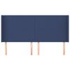 vidaXL Cabeceira de cama c/ abas tecido 203x16x118/128 cm azul