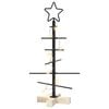 vidaXL &Aacute;rvore de Natal de metal KUOPIO 60 cm Branco quente A&ccedil;o Preto