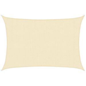 vidaXL Para-sol estilo vela 160 g/m&sup2; 3x5 m PEAD cor creme