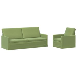 vidaXL Conjunto de Sof&aacute;s 2 pcs Verde Claro Veludo (V)