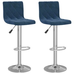 vidaXL Bancos de bar 2 pcs veludo azul
