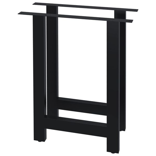 vidaXL Pernas para mesa de jantar 2 pcs estrutura em H 60x72 cm