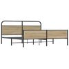 vidaXL Estrutura de cama sem colch&atilde;o 193x203cm metal carvalho fumado
