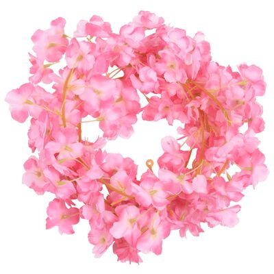 vidaXL Grinaldas de flores artificiais 6 pcs 180 cm rosa escuro