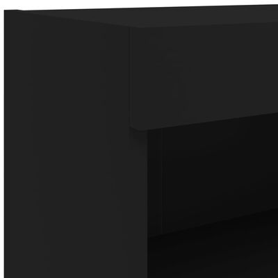 vidaXL 8 pcs móveis de parede p/ TV c/ LEDs derivados de madeira preto