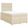 vidaXL Cama com molas/colch&atilde;o 120x200 cm tecido cor creme